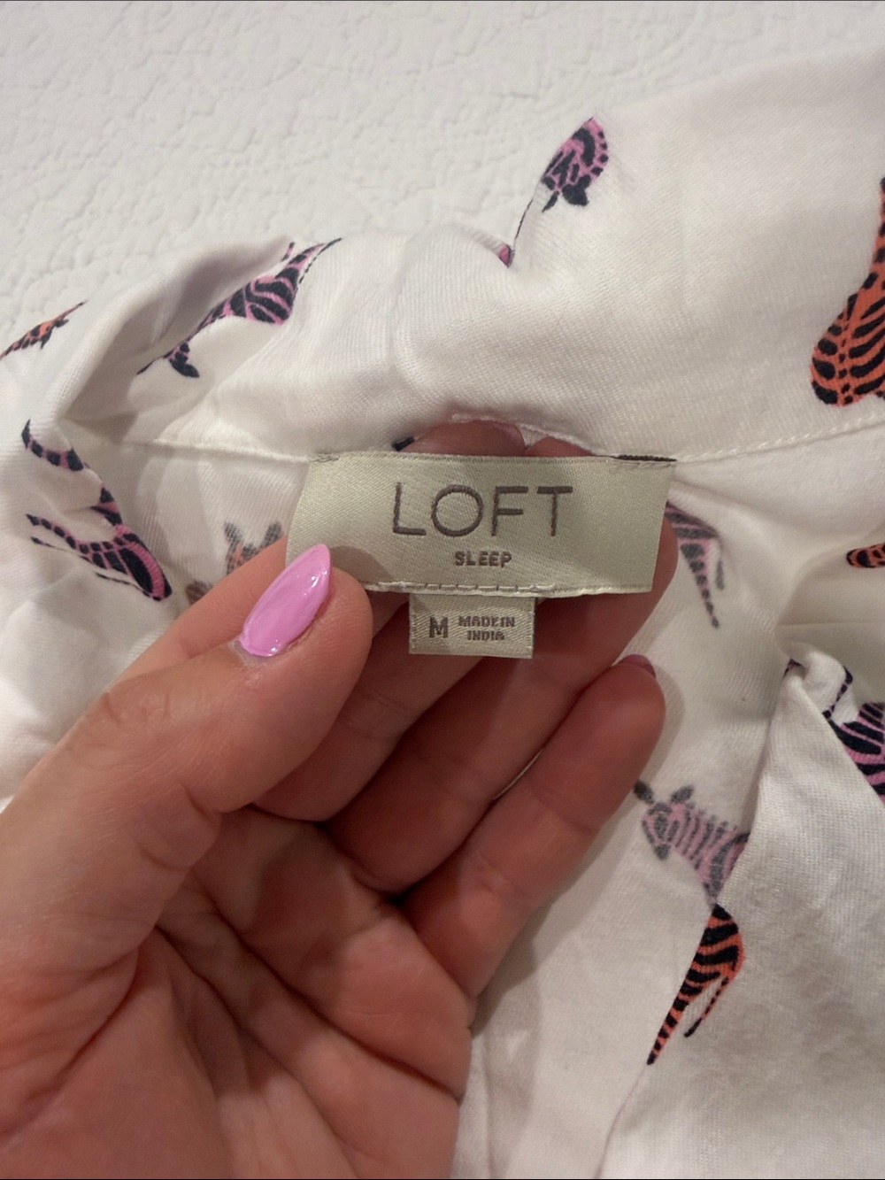 LOFT White Short Sleeve Zebra Print Pajama Set - Picture 4 of 4